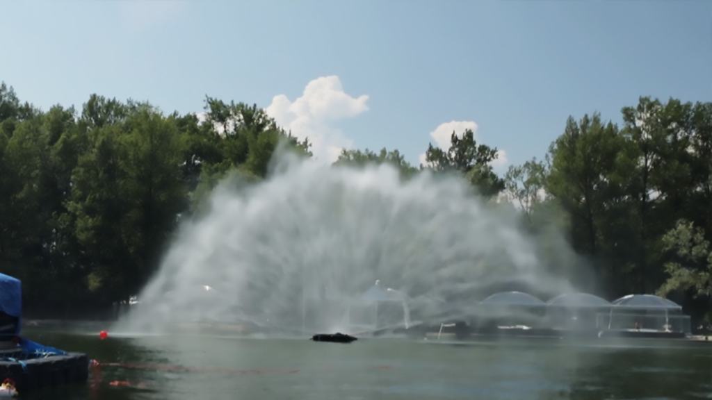 水幕投影主视觉 / Water screen projection hero visual