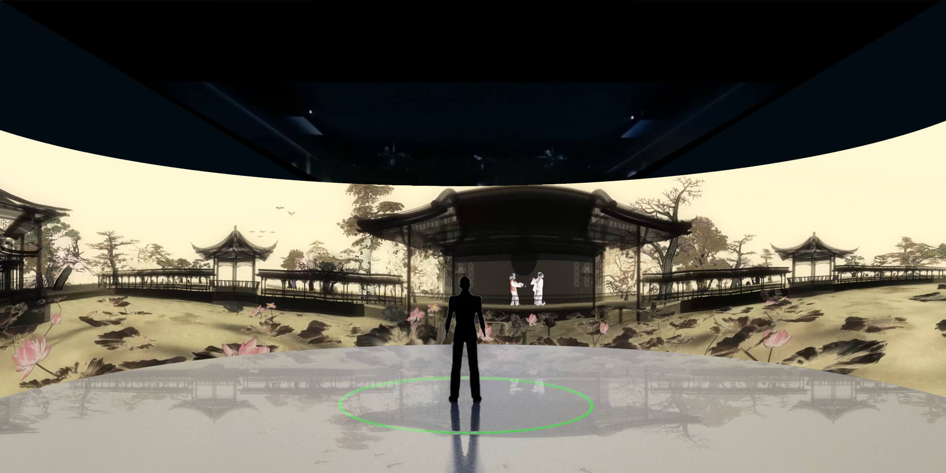 折幕与环幕投影主视觉 / Folded and ring projection hero visual