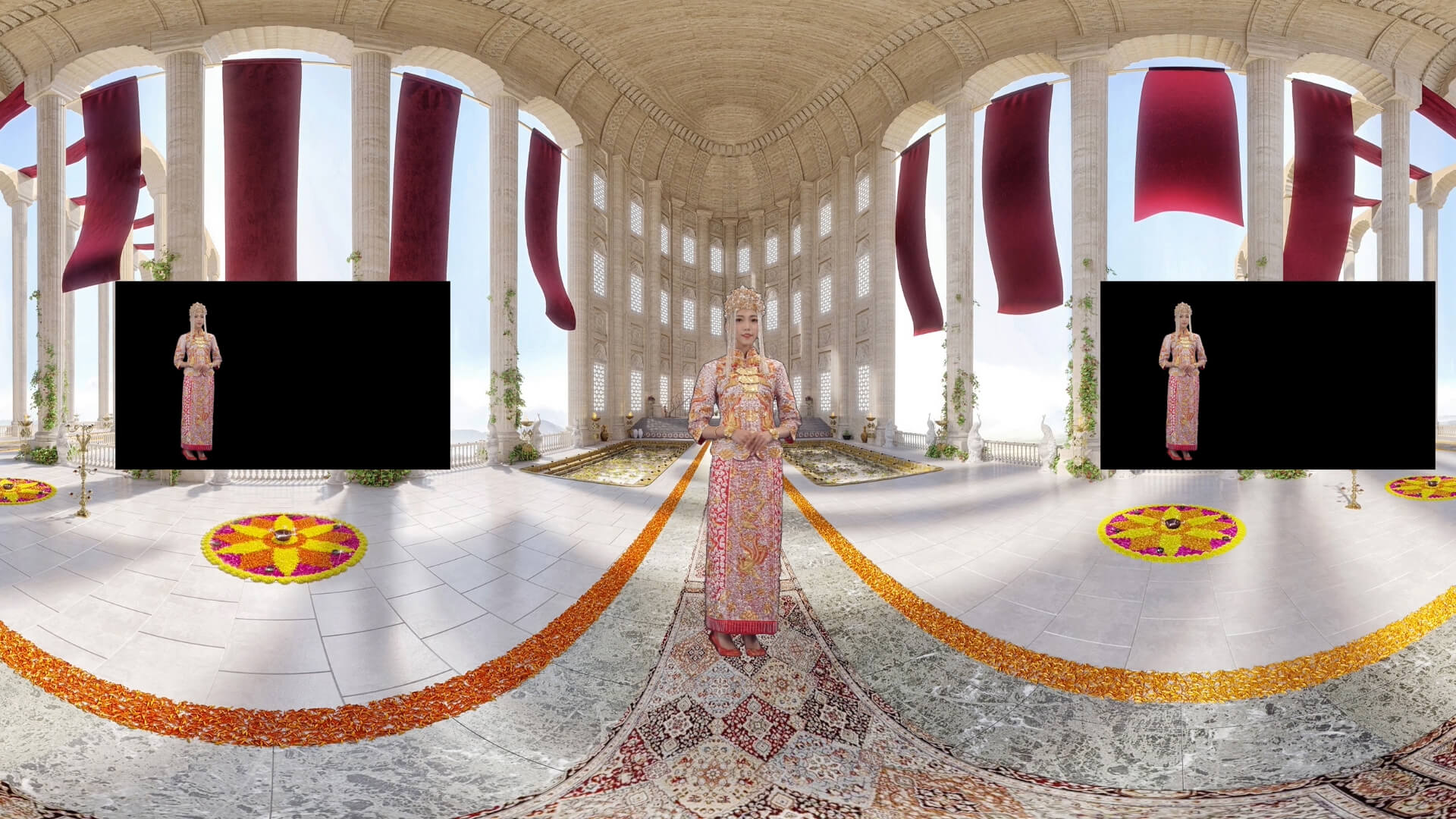 UE5虚拟制作与虚拟场景演播示意 / UE5 virtual production and virtual-stage environment preview